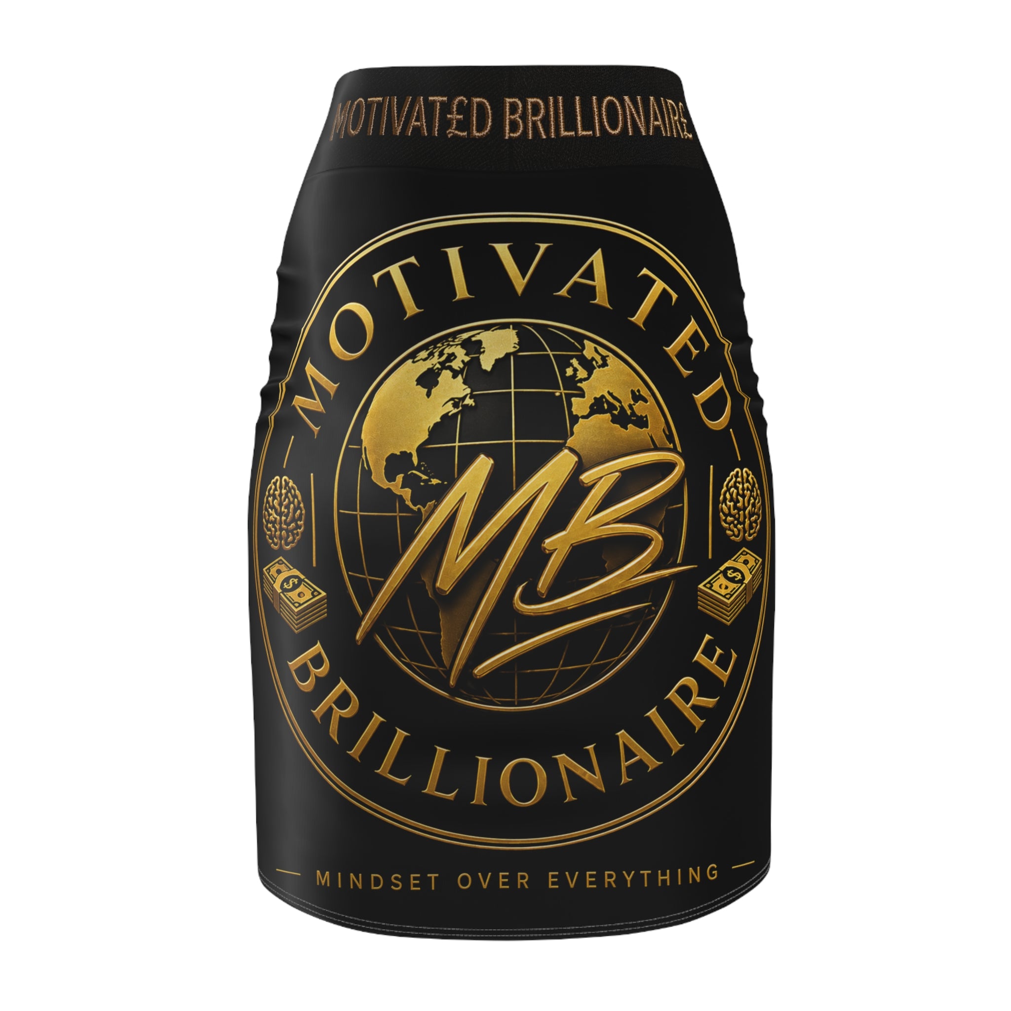 Boss Lady Pencil Skirt — "Motivated Brillionaire" Motivational Office Skirt