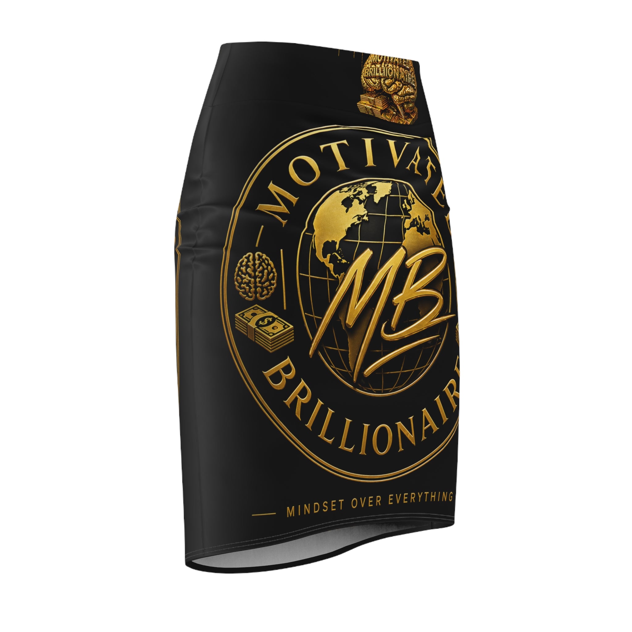 Boss Lady Pencil Skirt — "Motivated Brillionaire" Motivational Office Skirt