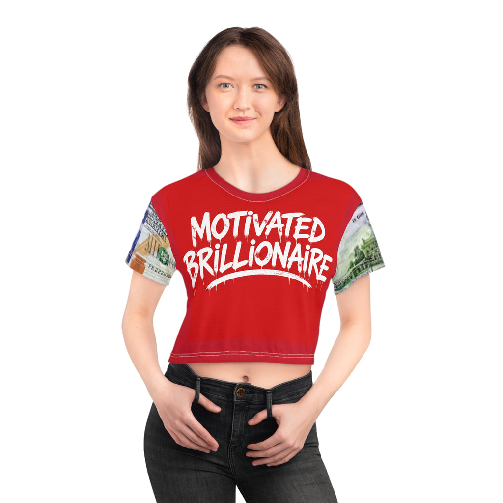 MOTIVATED BRILLIONAIRE BO$$ LADY crop tee