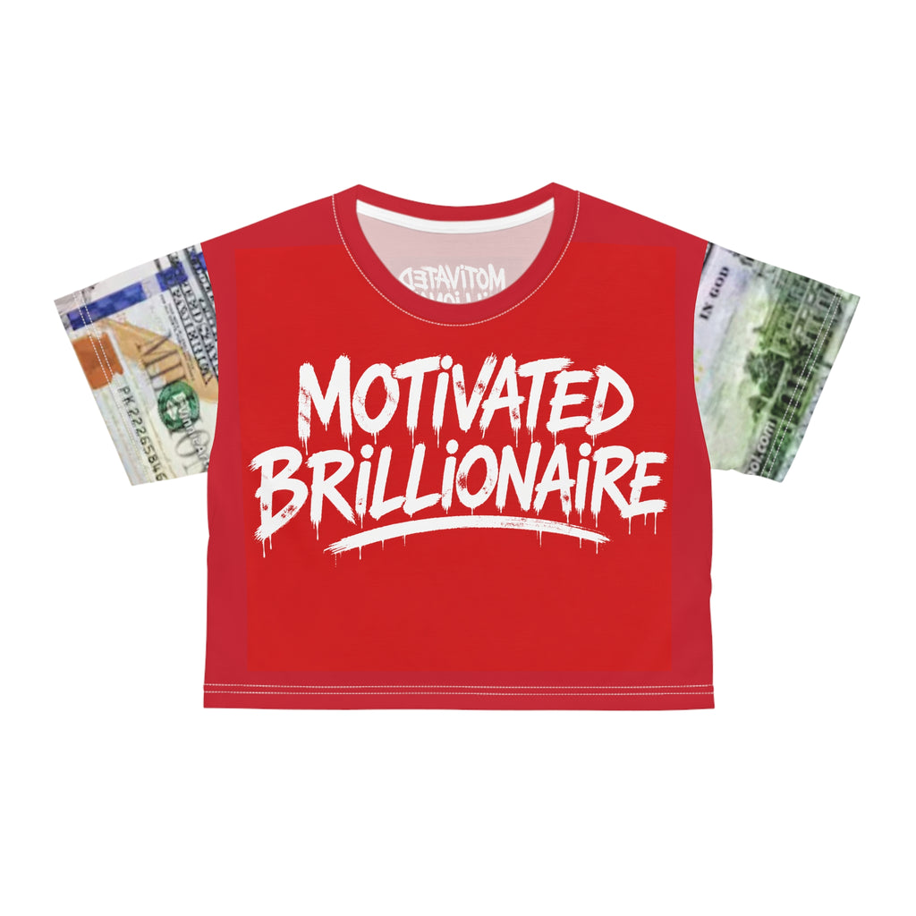 MOTIVATED BRILLIONAIRE BO$$ LADY crop tee