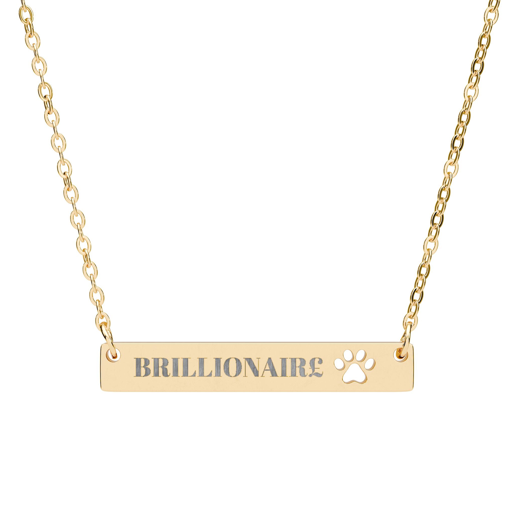 'BRILLIONAIRE B0$$ LADY CHAIN' Engraved Pendant