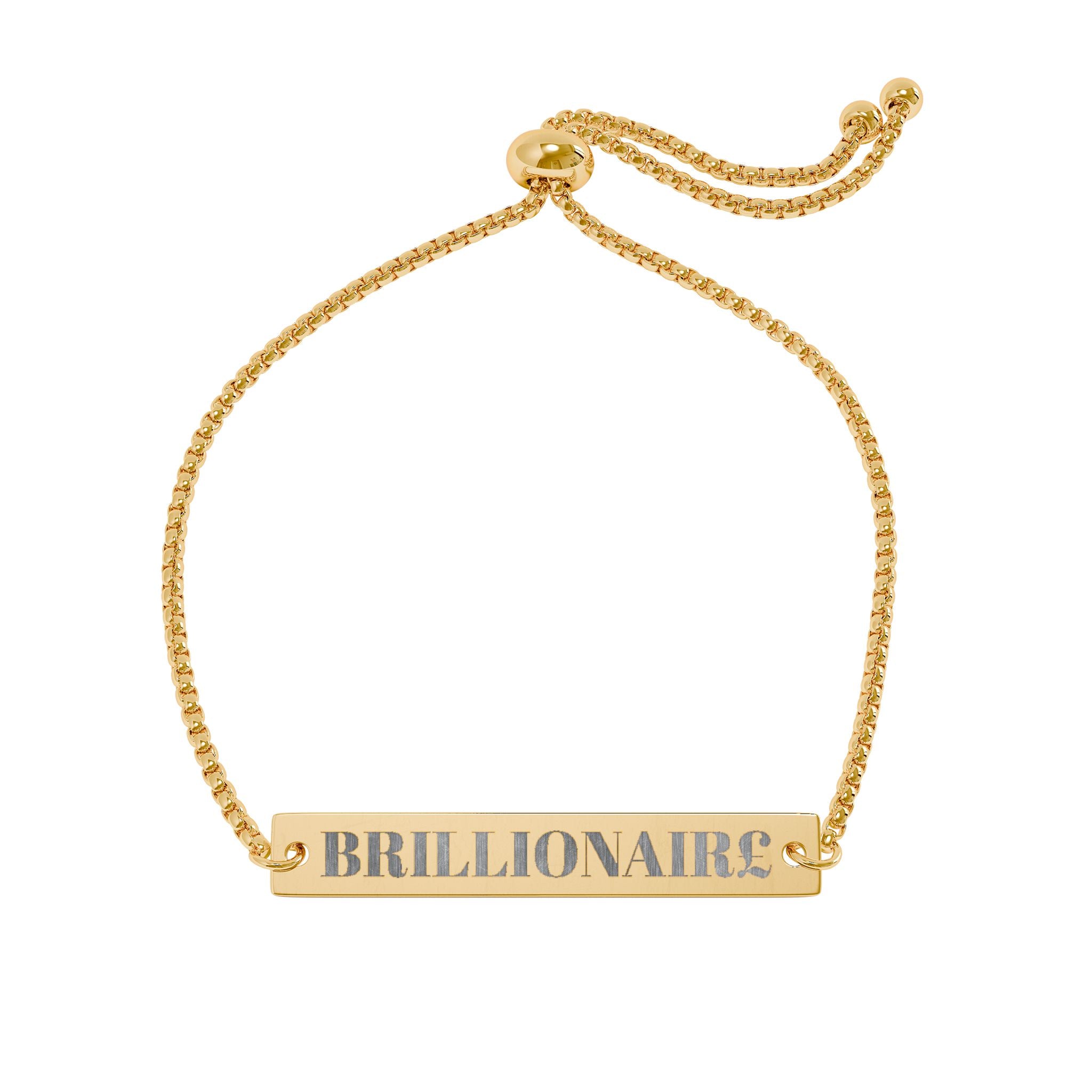 Personalized Engraved Bar Bracelet — Adjustable Nameplate Bracelet