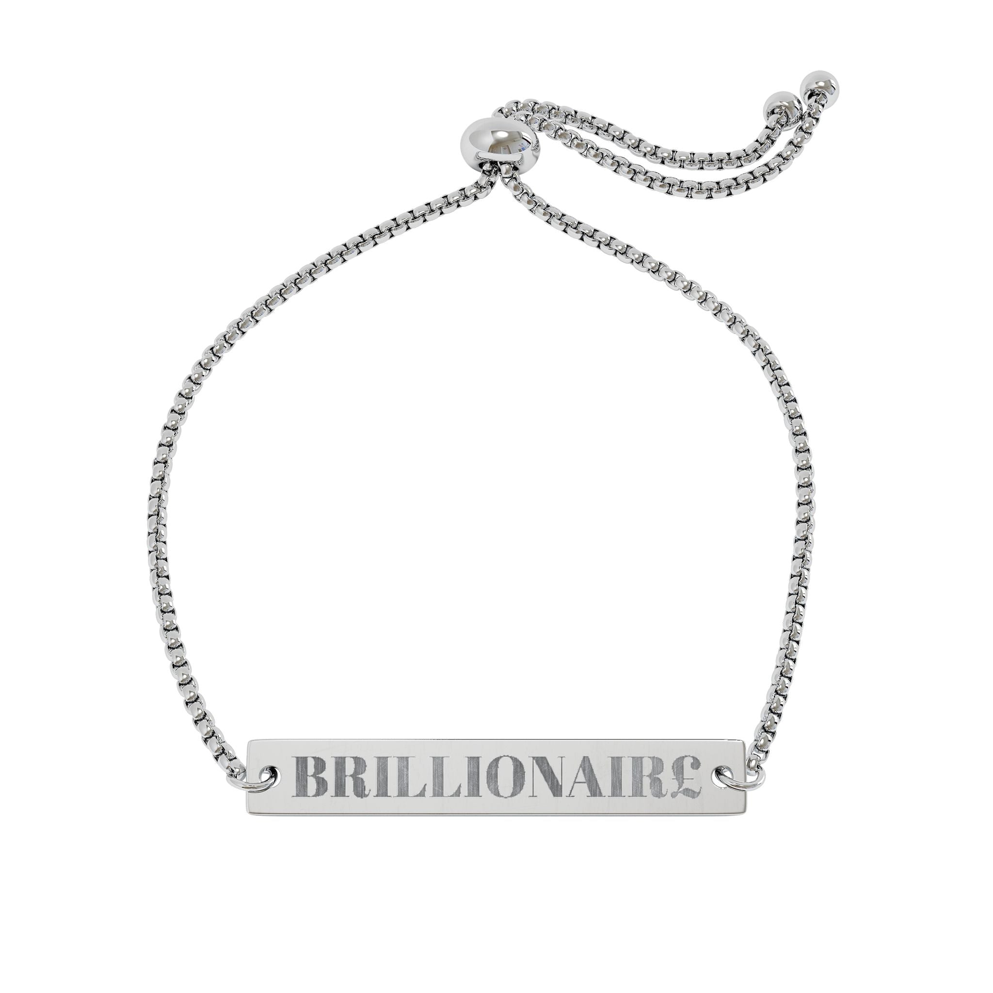 Personalized Engraved Bar Bracelet — Adjustable Nameplate Bracelet