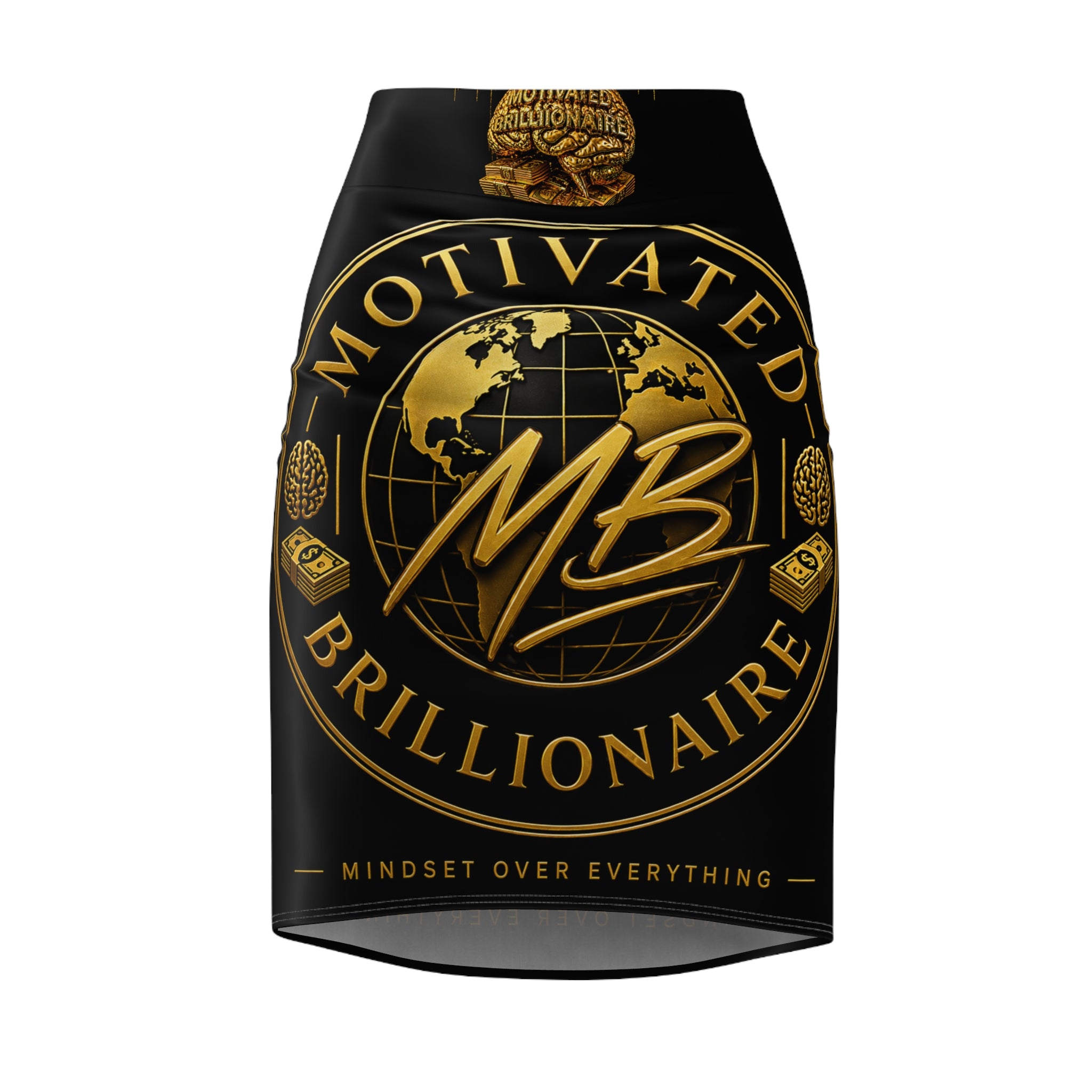 Boss Lady Pencil Skirt — "Motivated Brillionaire" Motivational Office Skirt