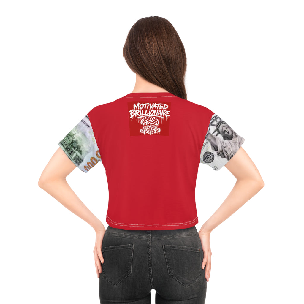 MOTIVATED BRILLIONAIRE BO$$ LADY crop tee