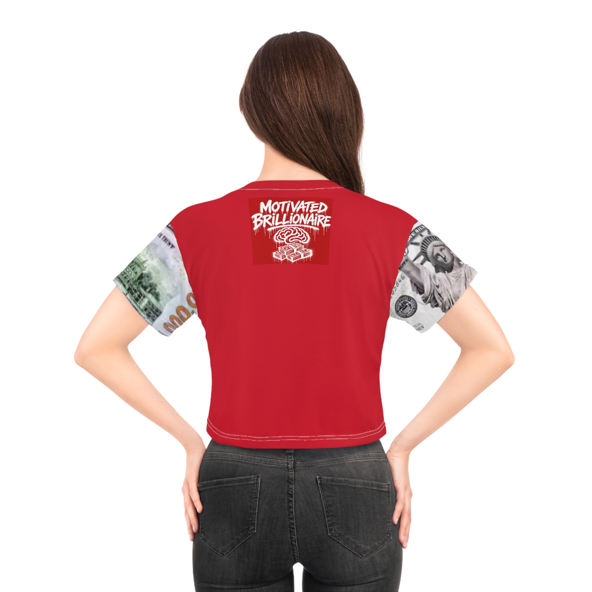 MOTIVATED BRILLIONAIRE BO$$ LADY crop tee
