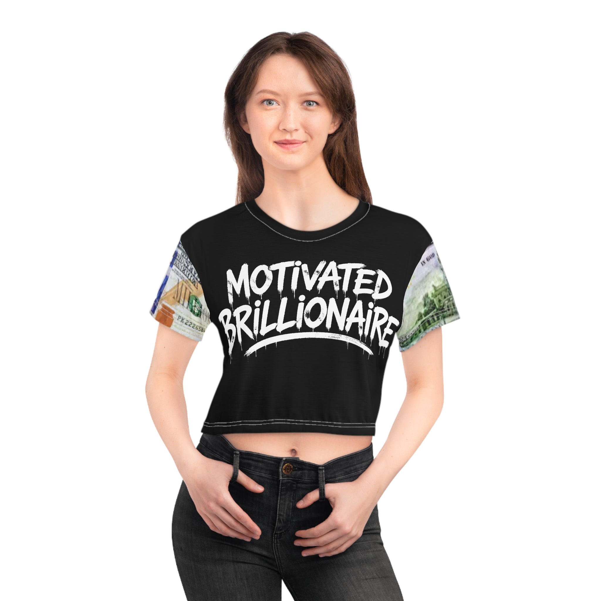 MOTIVATED BRILLIONAIRE BO$$ Lady Crop Tee