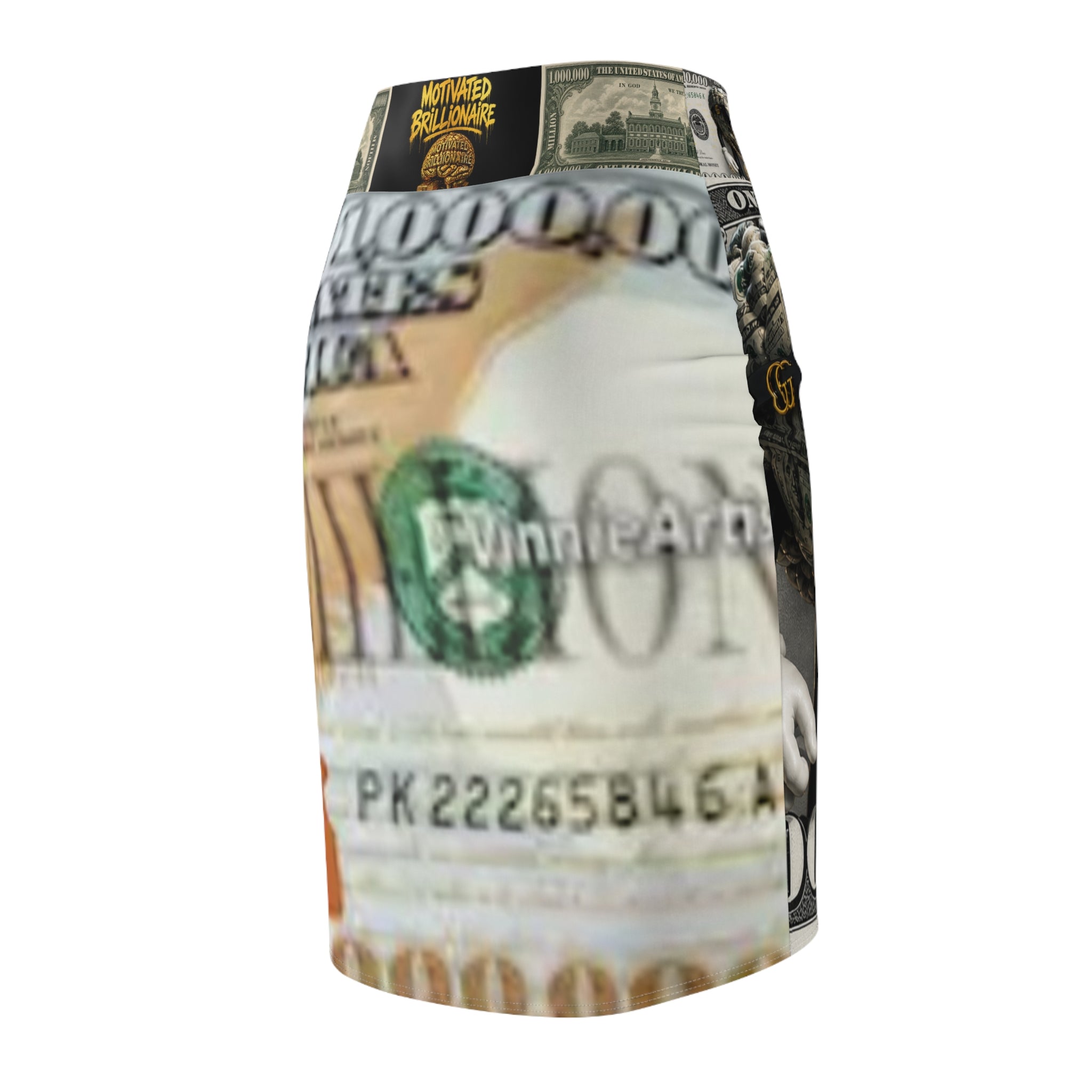 Motivated Brillionaire Money Maker Pencil Skirt — Women's Motivational Statement Skirt