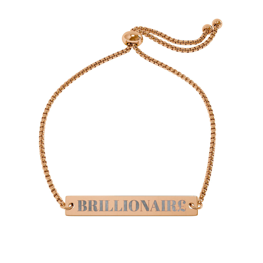 Personalized Engraved Bar Bracelet — Adjustable Nameplate Bracelet