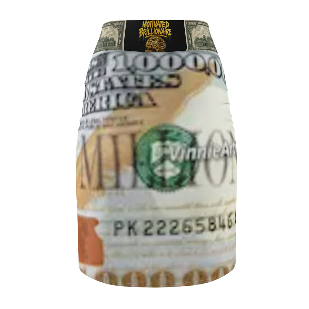 Motivated Brillionaire Money Maker Pencil Skirt — Women's Motivational Statement Skirt