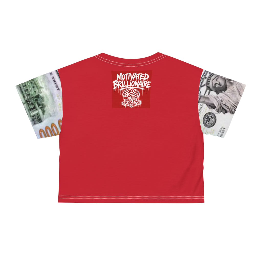 MOTIVATED BRILLIONAIRE BO$$ LADY crop tee